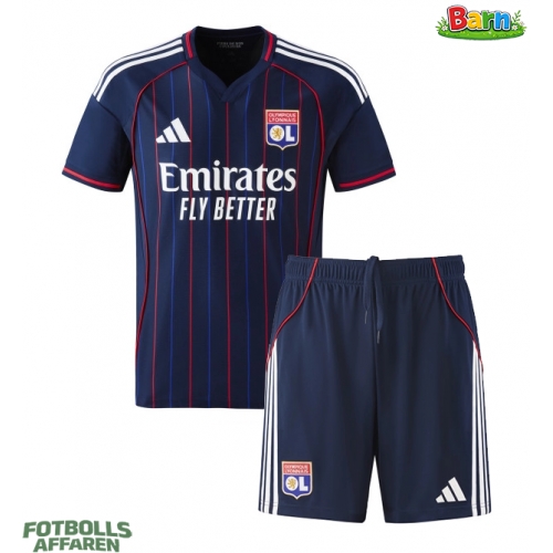 Olympique Lyonnais Bortaställ Barn 2025-26 Kortärmad (+ Korta byxor)